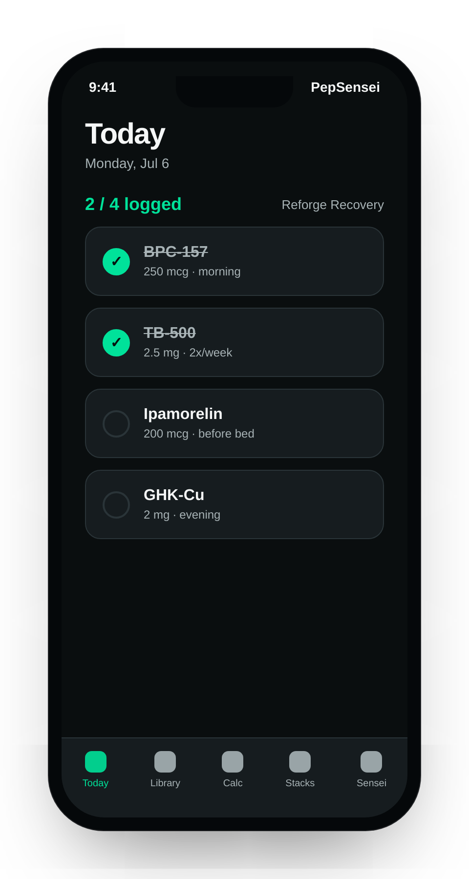 PepSensei Today screen